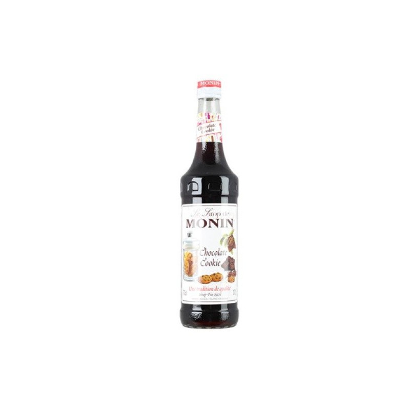 Monin Chocolate Cookie siroop 700ml fles met chocoladekoekjes smaak voor koffie en desserts