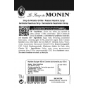 Monin Geroosterde Hazelnoot siroop ingrediënten etiket - Natuurlijke aroma's zonder kunstmatige kleurstoffen