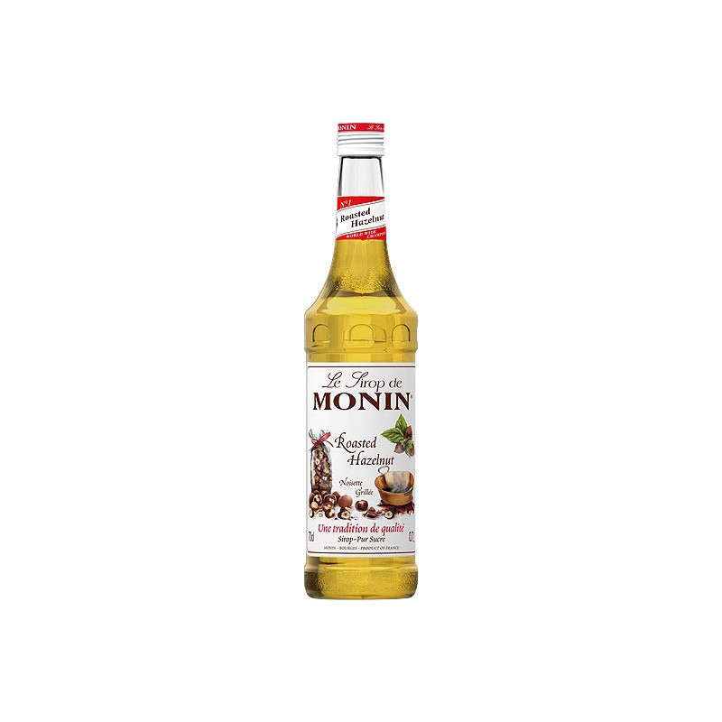 Monin Geroosterde Hazelnoot siroop 700ml fles - Gekarameliseerde hazelnootsmaak voor koffie