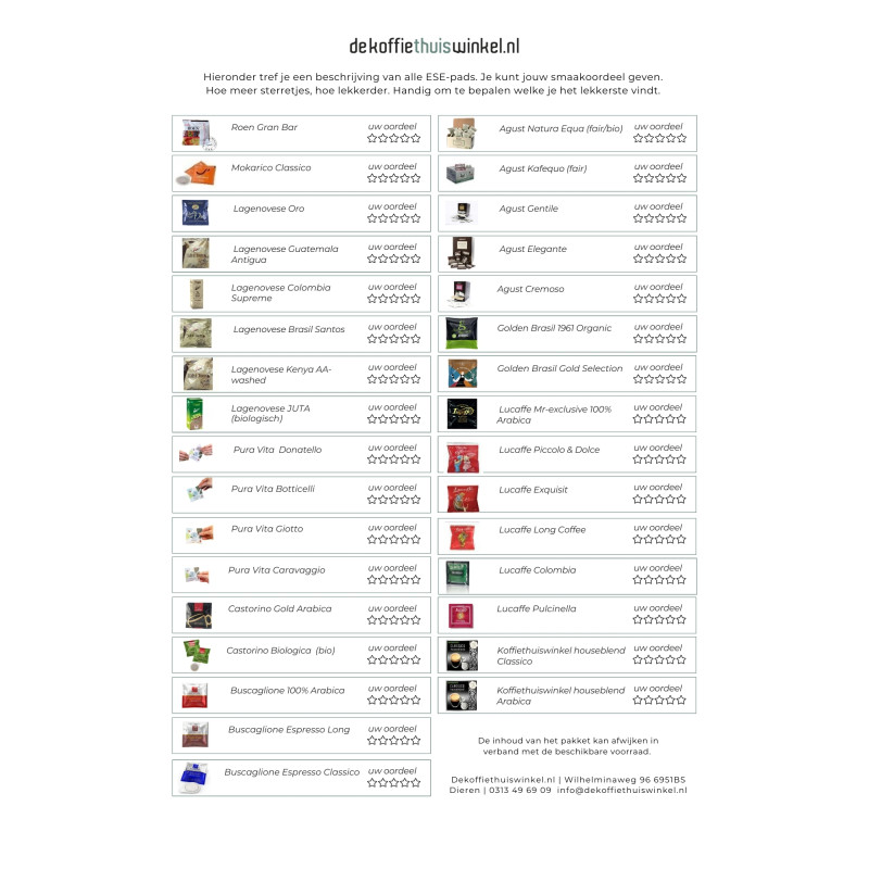 ESE pads proefpakket|ESE pads