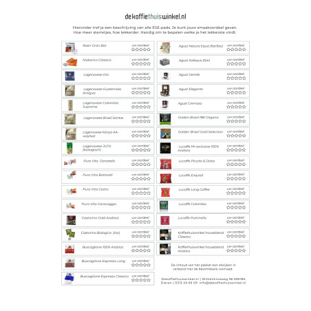 Op zoek naar de beste ESE espresso pads? Voordelig en snel geleverd!